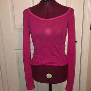 American Eagle Pink Boat Neck Long Sleeve